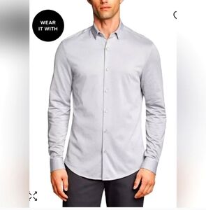 Calvin Klein Men's Slim Fit Performance Non Iron Dress Shirt size 15 1/2 32/33 L